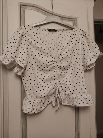 Top blanc a pois