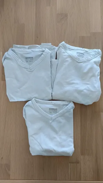 Lot de 3 tee shirt manches longues blancs maillot de corps Zeeman 4/6ans