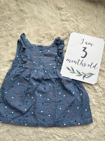 Robe mon petit cœur mes petits cailloux 3 mois en jean