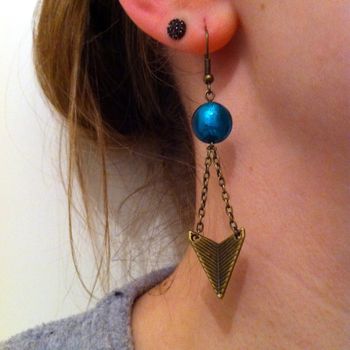 Boucles d'oreilles pendantes faites main 