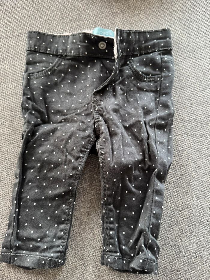 Jeans gris à pois blanc obaibi