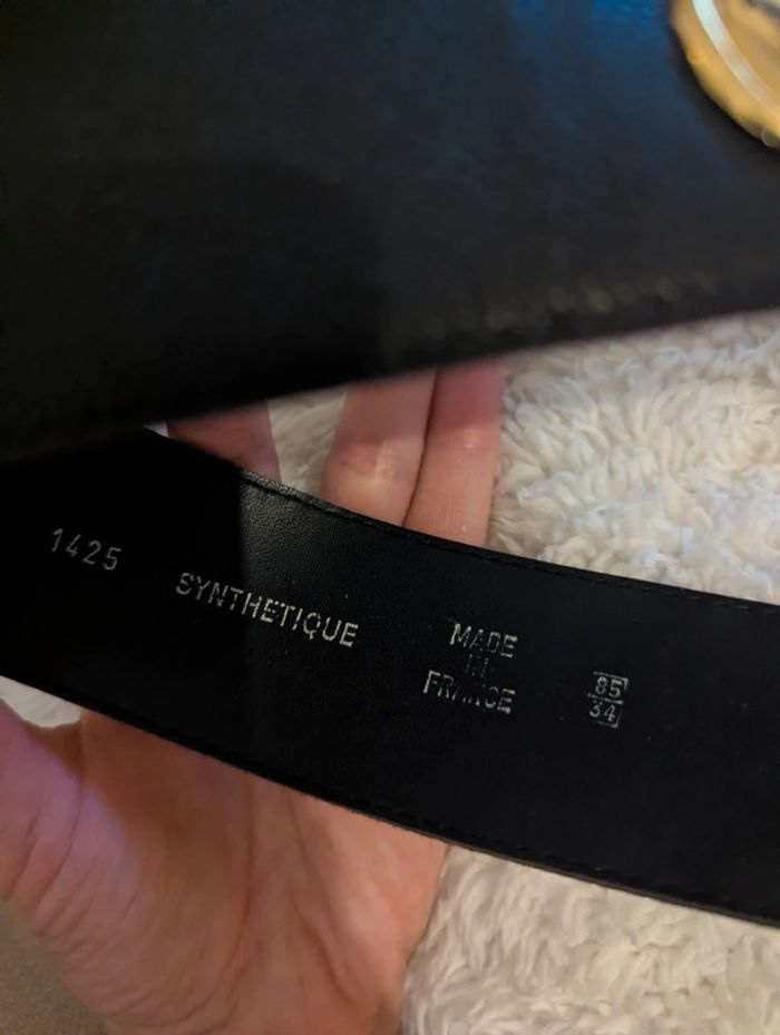 Ceinture large noire et dorée made in France - photo numéro 5