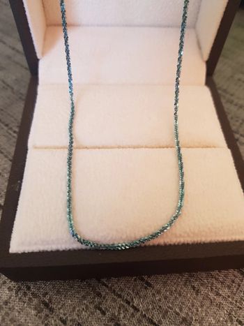 Chaîne argent maill maille fantaisie bleu