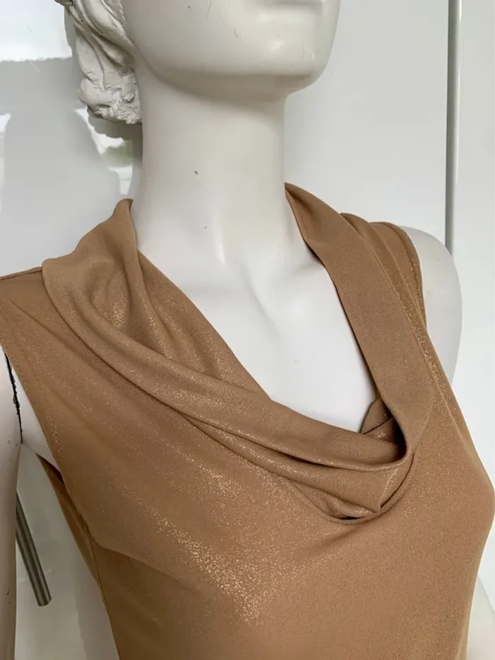 Robe longue dorée Paillettée - photo numéro 2