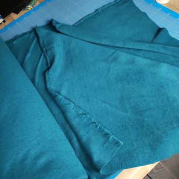 100cmx150cm tissu polaire tissée en France bleu pétrole