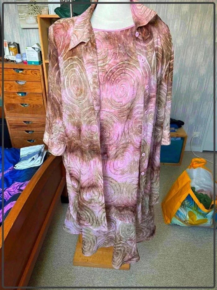 Magnifique ensemble robe et veste taille 46 marque prunelle