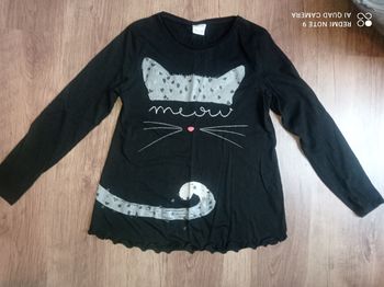T-shirt fantaisie fille chat, Zara kids, taille 9 ans