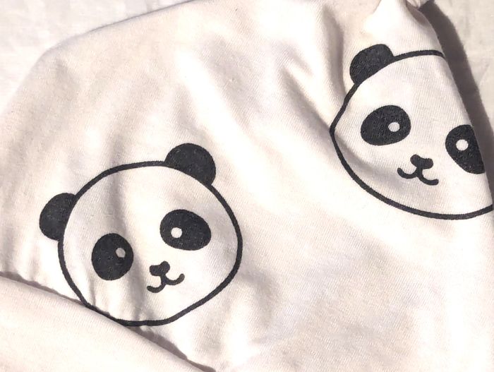 Bonnet Blanc Dessins Visages Têtes Panda Nœud Pointe Animal Vêtement Accessoire Petits Enfants Bébés - photo numéro 4