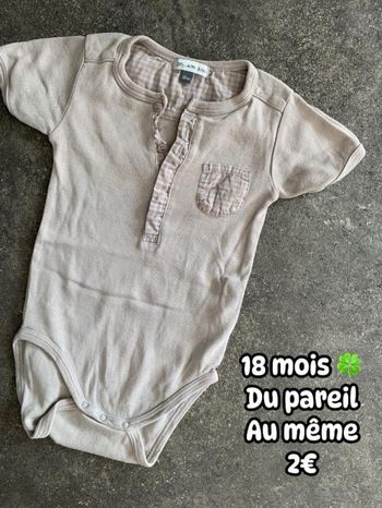 Body 🍀 18 mois 🍀 Du pareil au même