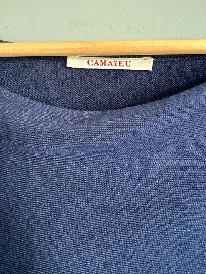 Pull bleu marine Camaieu taille L - photo numéro 3