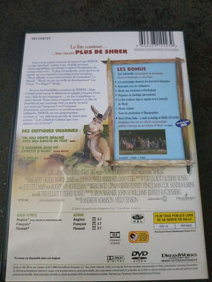 Dvd shrek - photo numéro 3