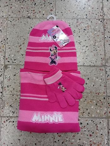 Ensemble Minnie  bonnet  , gants et Cache-coup