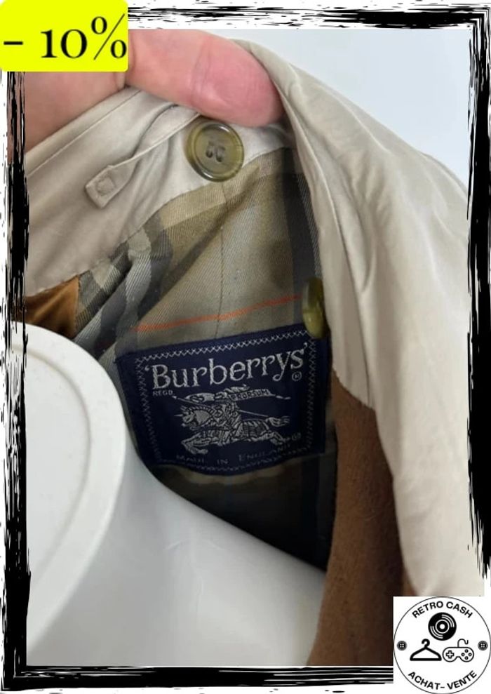 Trench Burberrys’ en super état Taille 12 UK Coat Vintage - photo numéro 13