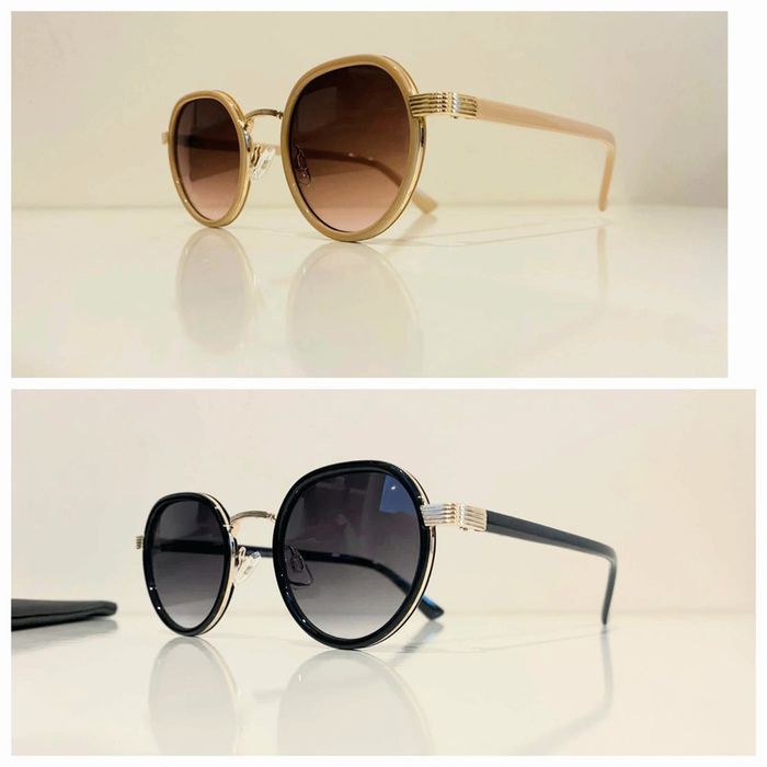 Lot de deux lunettes de soleil mixte noire et beige taille small - photo numéro 4