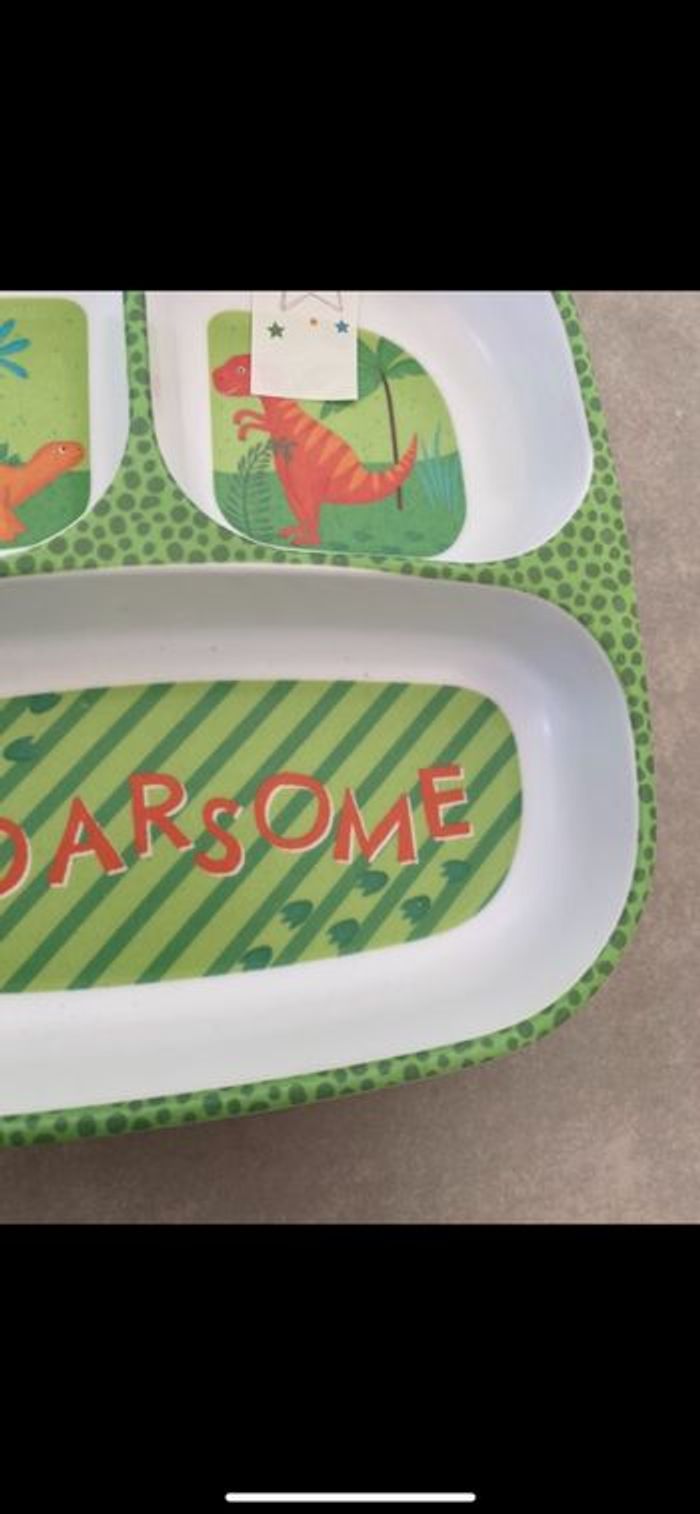 Assiette à compartiments mélamine Dinosaure 🦖 - photo numéro 5