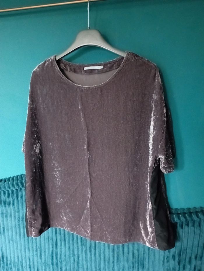 Haut velours gris