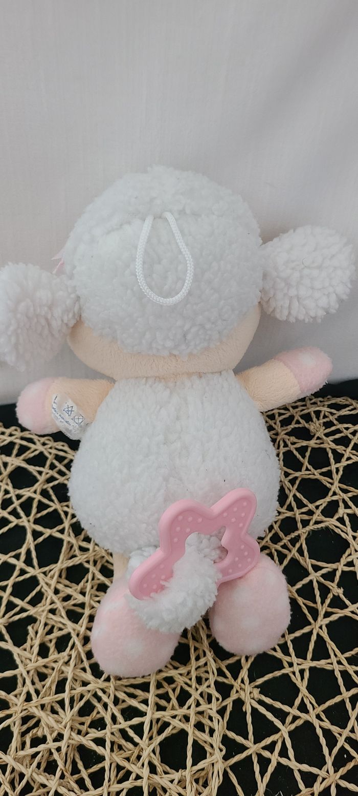 Doudou Peluche Musicale Mouton Agneau Blanc Rose Canpol Babies - photo numéro 2
