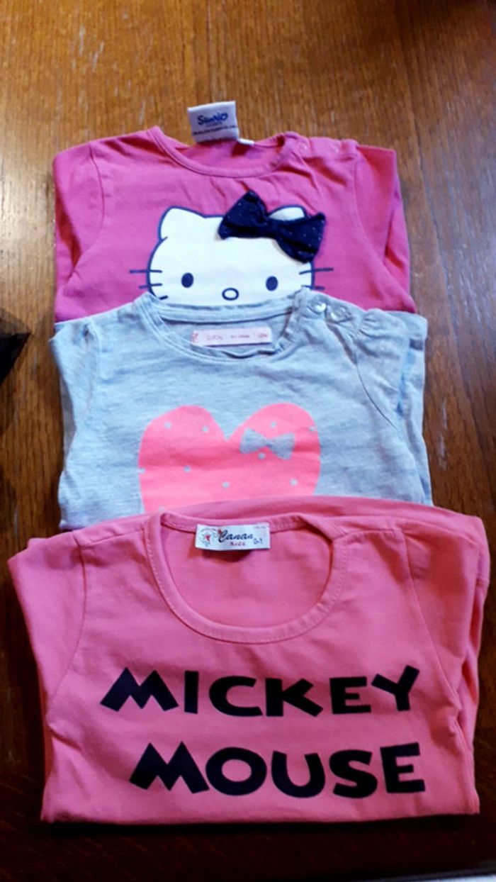 Lot de 3 tee-shirt fantaisie manches longues 12 mois