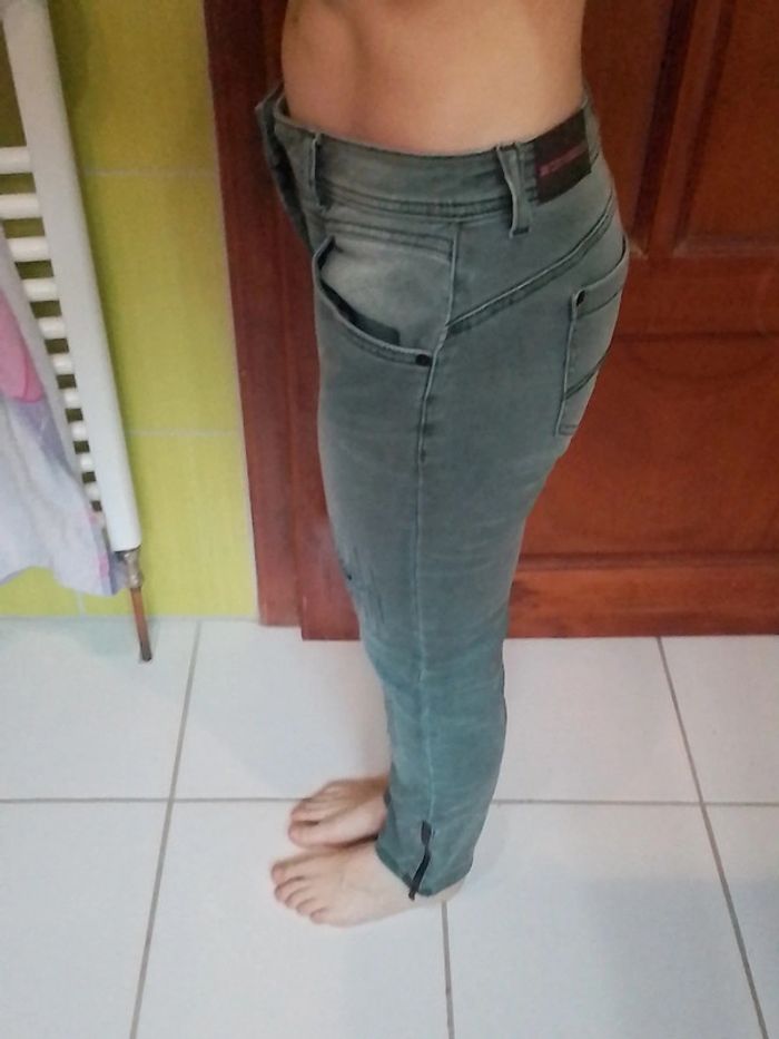 Jeans femme gris/vert Street One - photo numéro 4