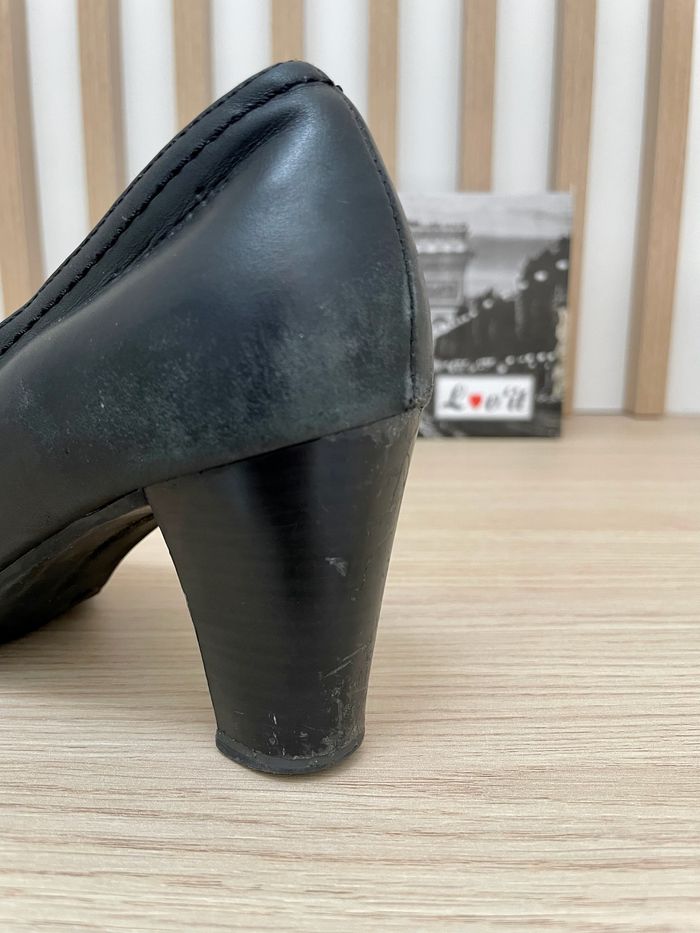 Escarpins cuir noir Tamaris taille 41 - photo numéro 4