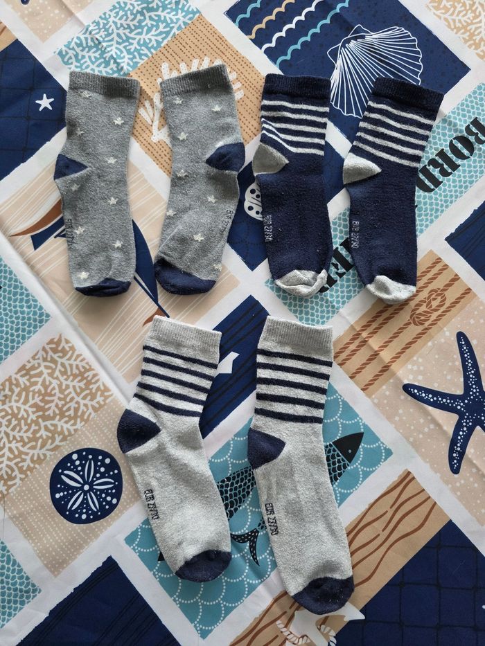 LOTS DE 3 PAIRES DE CHAUSSETTES GARÇON 👦 TAILLE 27/30 - photo numéro 2