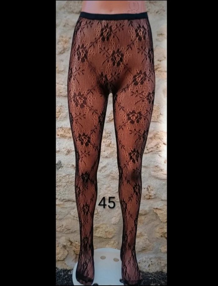 Collant résille motif fantaisie