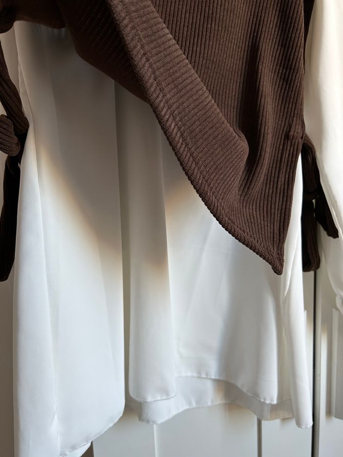 Ensemble Pantalon Blouse 3 pièces marron Neuf New Collection Taille Unique - photo numéro 4