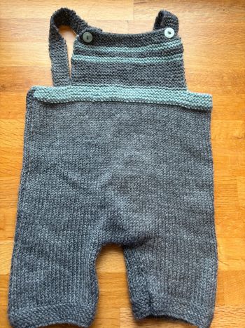 Salopette maille fait main 3 mois garçon