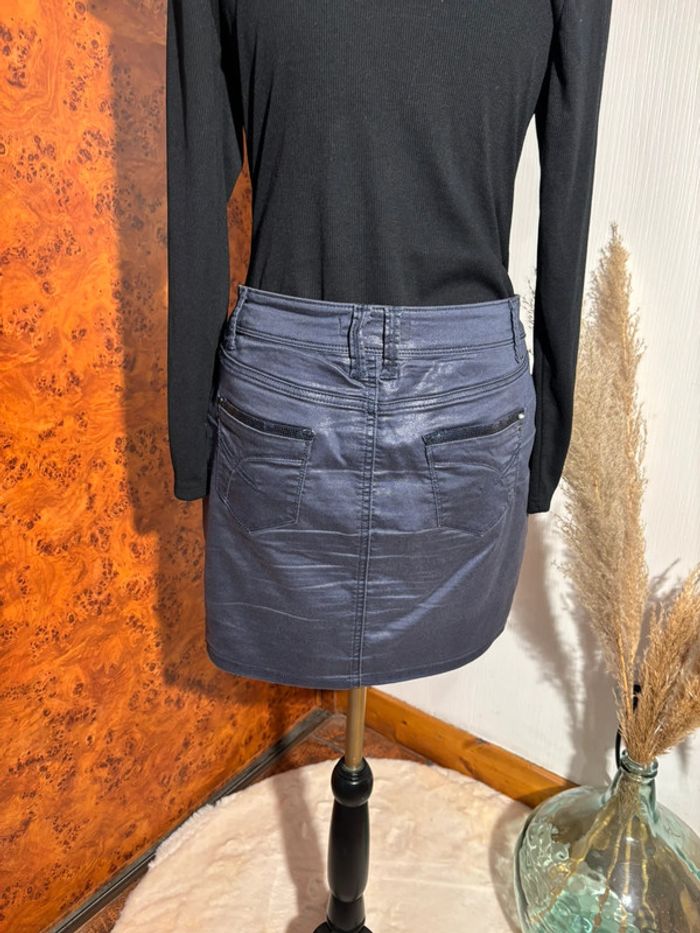Jupe en jean enduit bonobo - Taille 38 - photo numéro 3