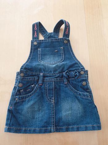 Robe salopette jean fille 6 mois