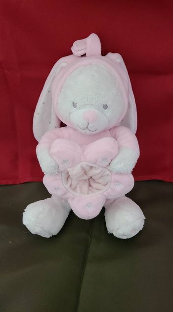 Doudou lapin ours rose blanc  MAX ET SAX