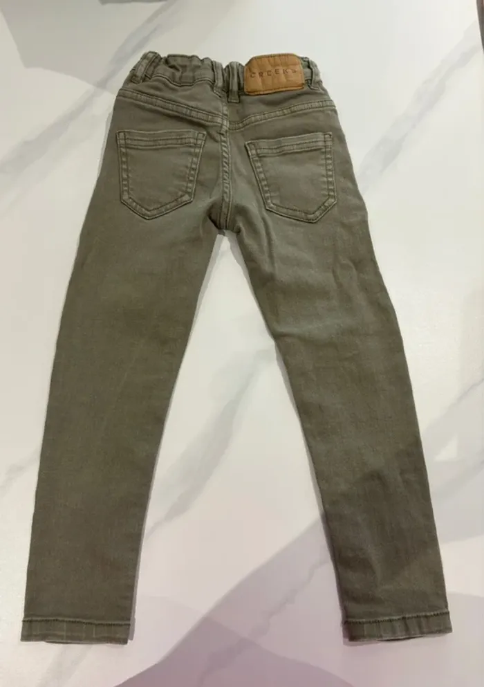 Jeans kaki Creeks 4 ans réglable fille - photo numéro 4
