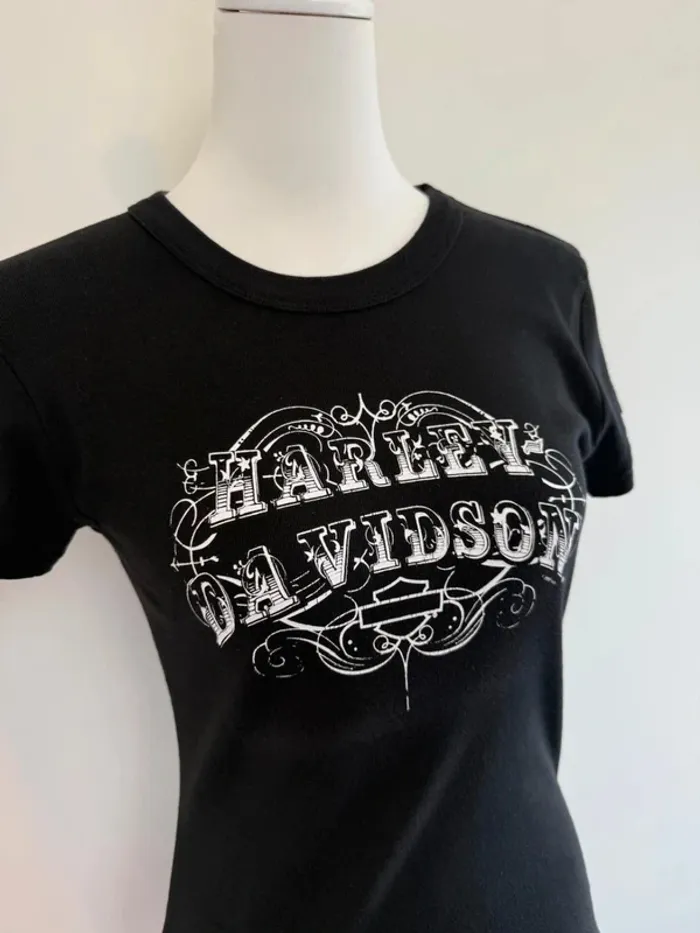 T-shirt Harley Davidson femme noir taille M super état - photo numéro 3