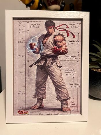 Cadre décoratif – Ryu (Street Fighter) – Format 13x18 cm – Bois blanc
