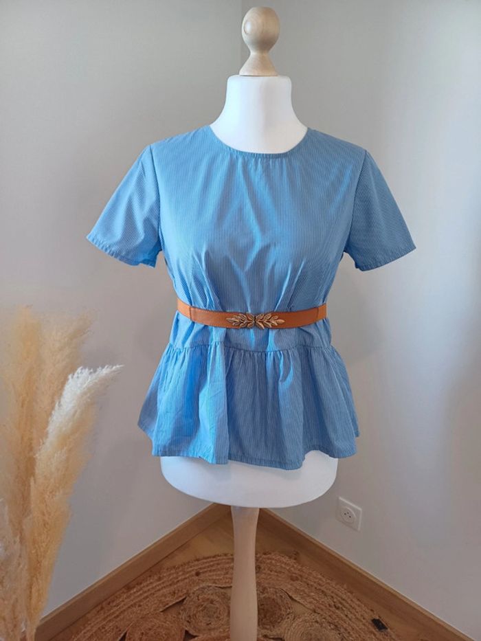 Blouse bleue rayée Pimkie taille L 40 - photo numéro 6