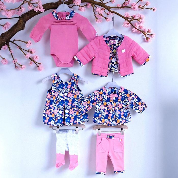 SERGENT MAJOR - LOT 6P BÉBÉ FILLE MÊME COLLECTION MOTIF LIBERTY & FANTAISIES 3M