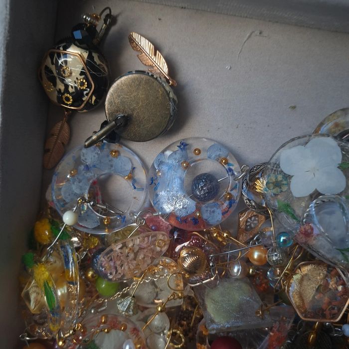 Lot de boucles d'oreilles pendante multicolore artisanale résine - photo numéro 8