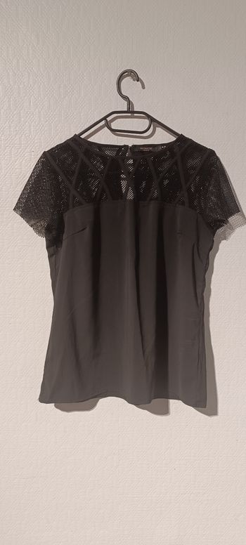 Haut noir avec résille – In Vogue Paris – Taille M