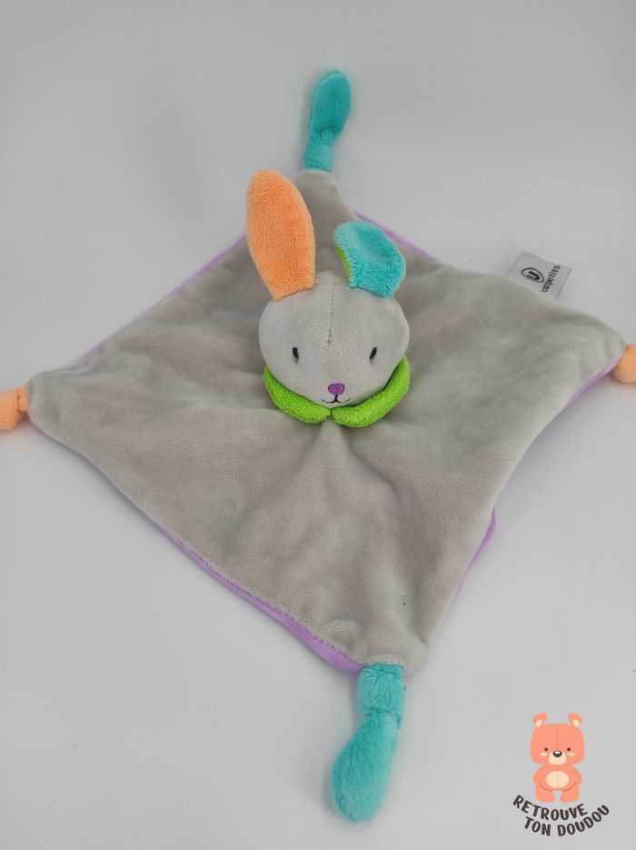 Doudou Plat Lapin Gris U Tout Petits - photo numéro 3