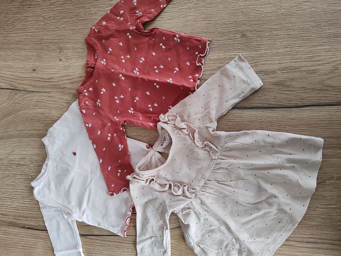 Lot de 3 tee shirts manche longue bébé fille 1 mois