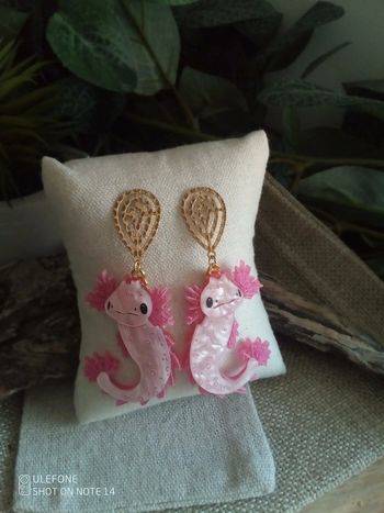 Boucles d'oreilles axolotles