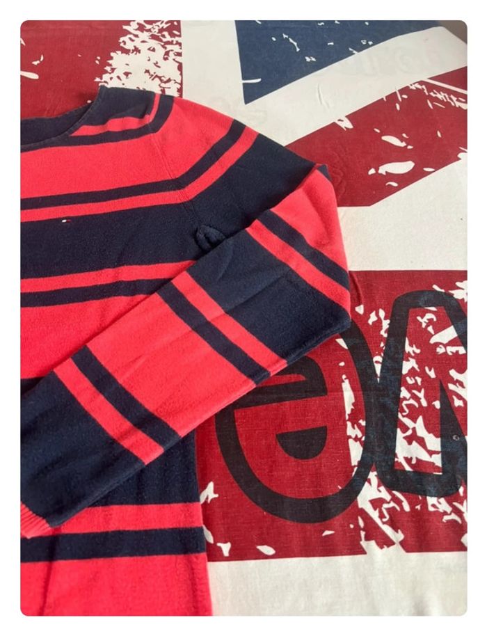 Sweat Tommy Hilfiger M/L rouge liserés bleu - photo numéro 4