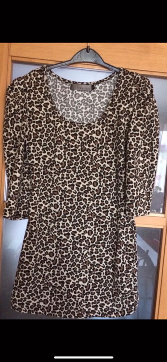 Joli pull léger imprimé léopard taille L