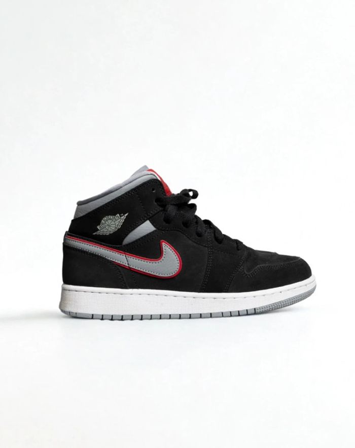 JORDAN 1 MID Black Particle Grey Gym Red – Taille 38,5 - photo numéro 5