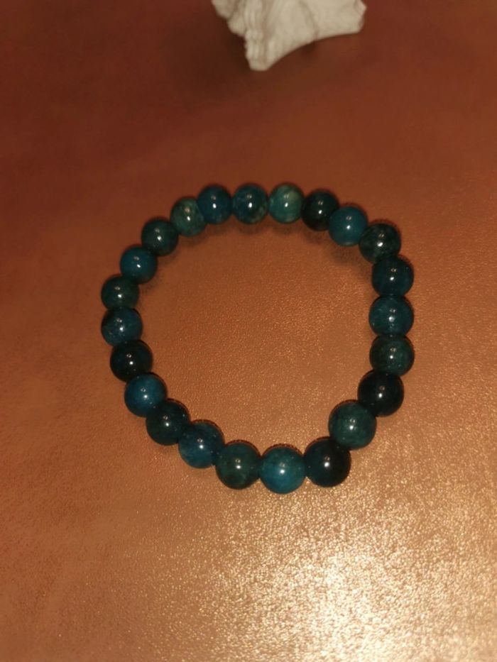 Bracelet pierre 8mm bleu - photo numéro 2