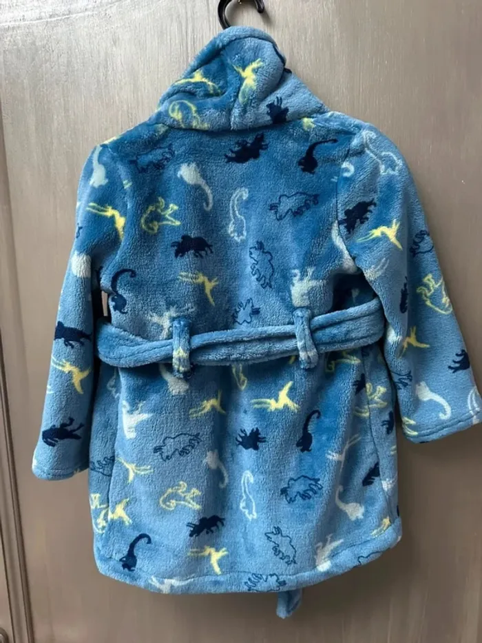 Peignoir sergent major 2/3 ans bleu dinosaures - photo numéro 9