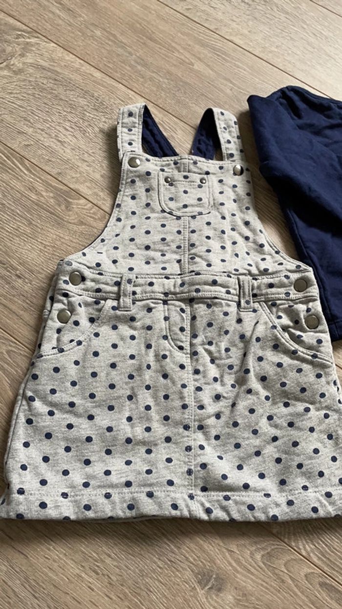 Ensemble salopette jupe + gilet 18 mois - photo numéro 2