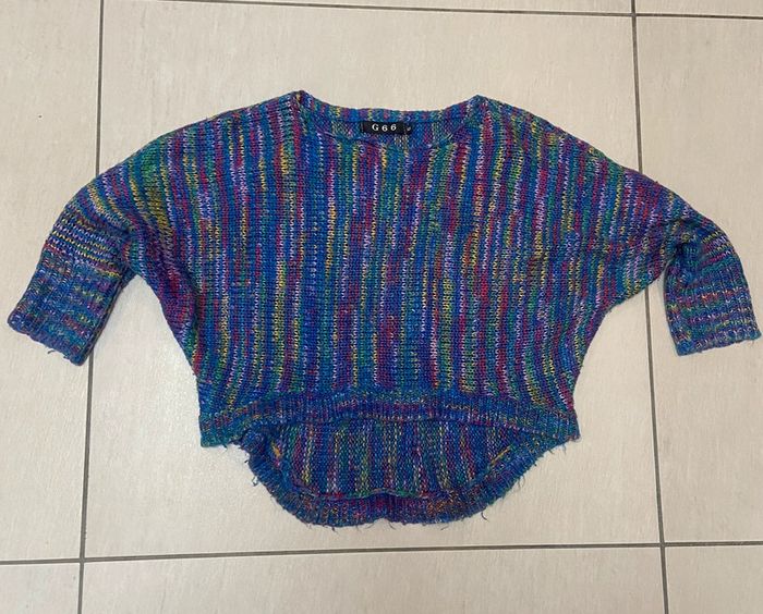 Pull chauve souris multicolore