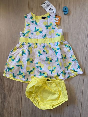 Ensemble robe et bloomer 9 mois