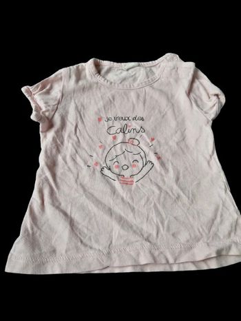 tee shirt taille 3 mois rose